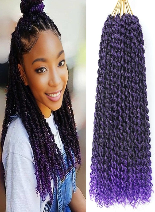 Ahrencan Passion Twist Hair Purple,14 Inch 7 Packs Passion Twist Braiding Hair,Water Wave Crochet Hair For Wrapping Passion Twists/Butterfly Locs/Spring Twist Crochet Braids Boho Crochet Hair(14in,1B/Purple#) - Image 1